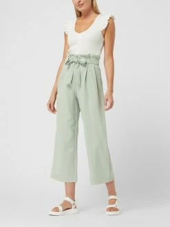 Pieces Paperbag-Hose Mit Stretch-Anteil Modell 'Sibby' - Hellgrün