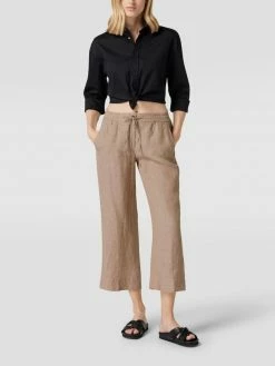 Opus Leinenhose Mit Elastischem Bund - Beige