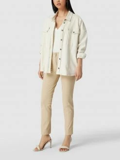 Cambio Verkürzte Mid Rise Bundfaltenhose Im Straight Fit - Sand