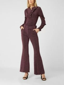 POM Amsterdam Flared Hose Mit Effektgarn - Bordeaux Rot