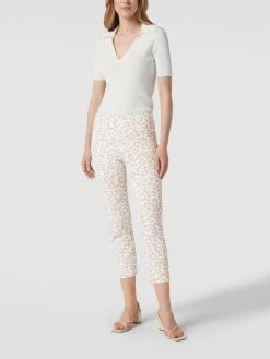 Raffaello Rossi Caprihose Mit Animal-Print Modell 'Penny' - Beige