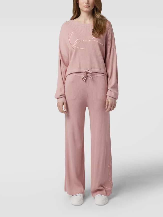 KARL KANI Stoffhose Mit Label-Stitching - Hellrosa 3 KARL KANI Stoffhose Mit Label-Stitching - Hellrosa