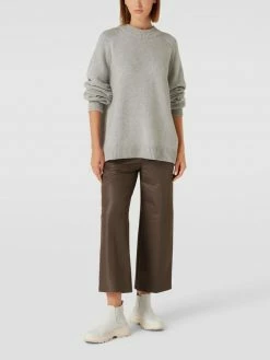 MAC Cropped Hose In Leder-Optik Modell 'CHIARA' - Taupe