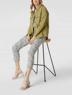 Raffaello Rossi Stretchhose Mit Floralem Allover-Muster - Ozean Blau